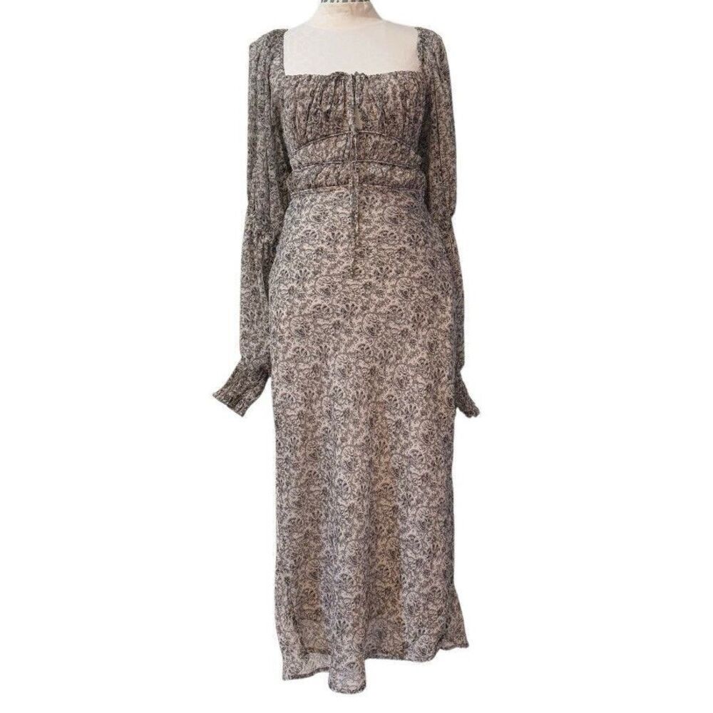 Free People Glow Up Smocked Midi Dress Size Small Floral